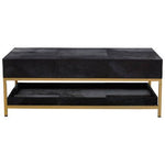 Kensington Townhouse Hair On Leather Black And Gold Coffee Table - Bargainia.com - 5018705973883