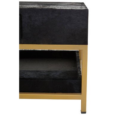 Kensington Townhouse Hair On Leather Black And Gold Coffee Table - Bargainia.com - 5018705973883