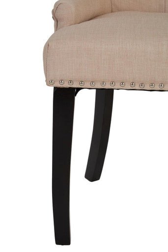 Kensington Townhouse Natural Linen Dining Chair with Dark Legs - Bargainia.com - 5018705454023