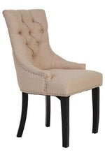 Kensington Townhouse Natural Linen Dining Chair with Dark Legs - Bargainia.com - 5018705454023