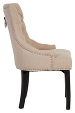 Kensington Townhouse Natural Linen Dining Chair with Dark Legs - Bargainia.com - 5018705454023
