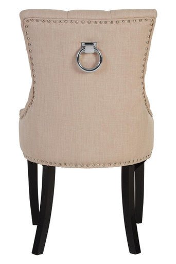 Kensington Townhouse Natural Linen Dining Chair with Dark Legs - Bargainia.com - 5018705454023