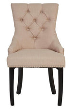 Kensington Townhouse Natural Linen Dining Chair with Dark Legs - Bargainia.com - 5018705454023