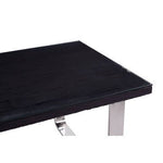 Kerala Large Black Pinewood and Glass Dining Table - Bargainia.com - 5018705480749