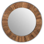 Kerala Natural Wood Round Wall Mirror - Bargainia.com - 5018705992181