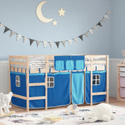 Kids' Loft Bed with Curtains without Mattress Blue 90x200cm - Bargainia.com - 8721012222229 - 3206965