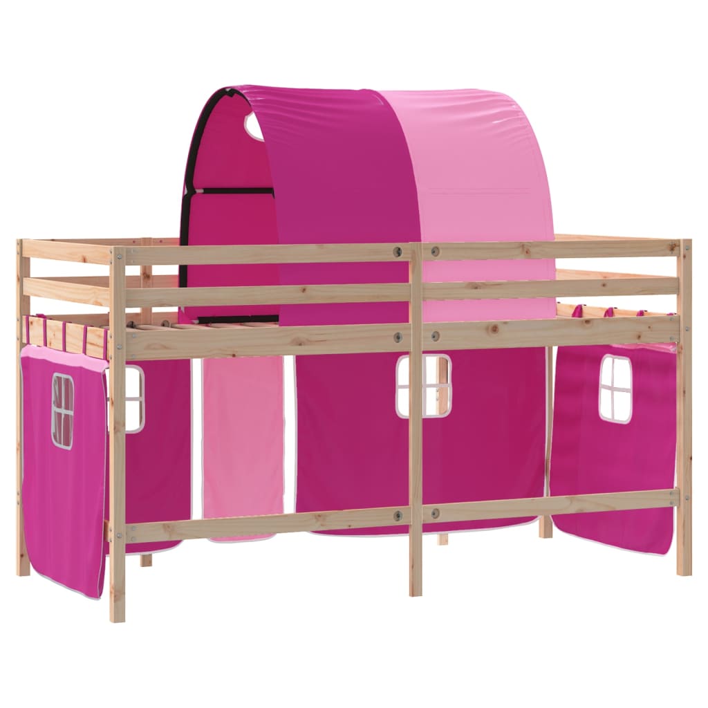 Kids' Loft Bed with Tunnel without Mattress Pink 90x200cm - Bargainia.com - 8721012222502 - 3206993