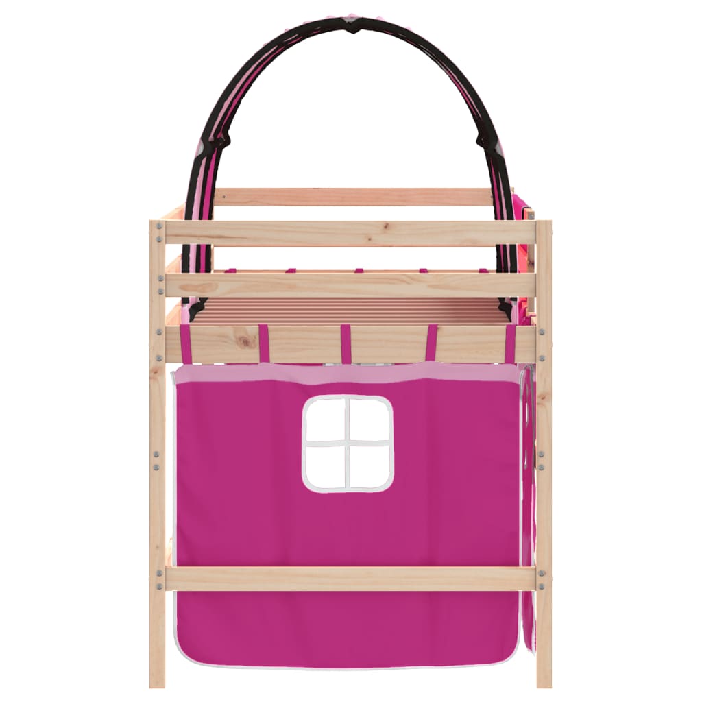 Kids' Loft Bed with Tunnel without Mattress Pink 90x200cm - Bargainia.com - 8721012222502 - 3206993
