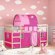 Kids' Loft Bed with Tunnel without Mattress Pink 90x200cm - Bargainia.com - 8721012222502 - 3206993