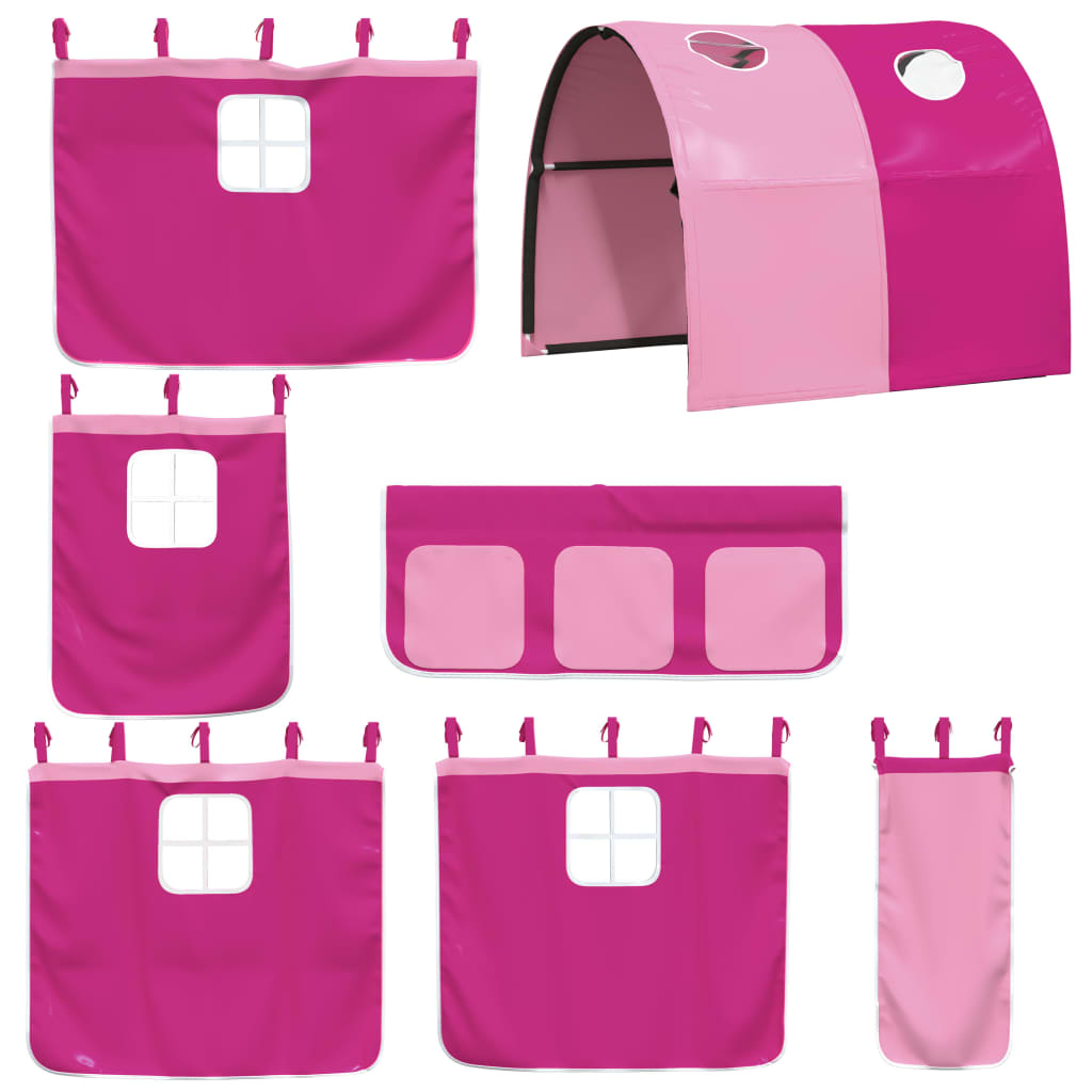 Kids' Loft Bed with Tunnel without Mattress Pink 90x200cm - Bargainia.com - 8721012222502 - 3206993