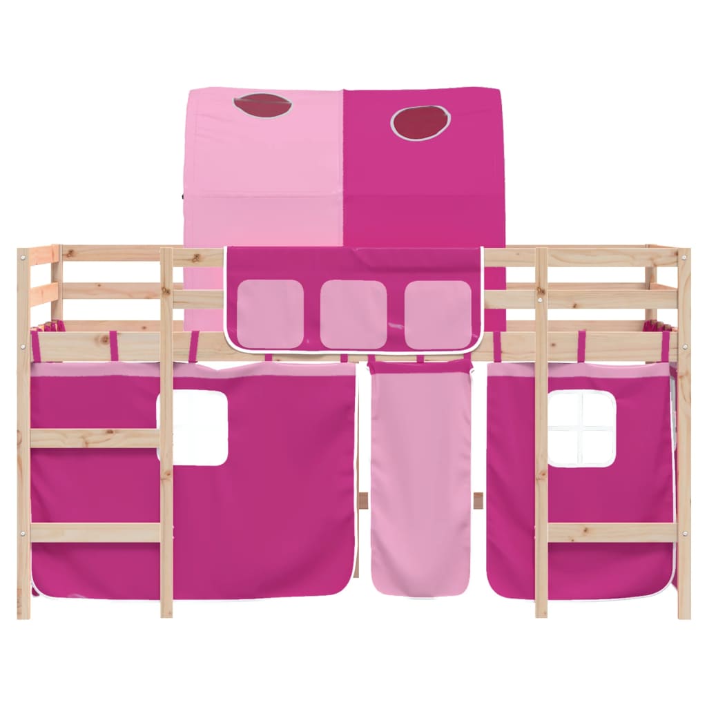 Kids' Loft Bed with Tunnel without Mattress Pink 90x200cm - Bargainia.com - 8721012222502 - 3206993