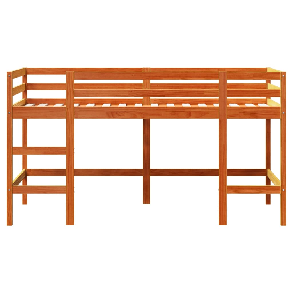Kids' Loft Bed without Mattress with Ladder Wax Brown 90x190 cm Single - Bargainia.com - 8721102929755 - 852399
