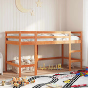 Kids' Loft Bed without Mattress with Ladder Wax Brown 90x190 cm Single - Bargainia.com - 8721102929755 - 852399
