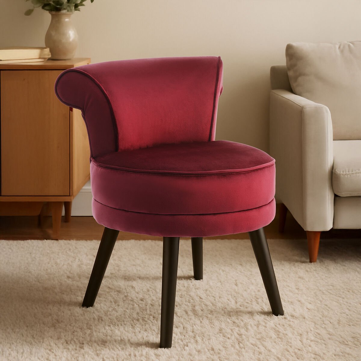 Kids Loretta Wine Velvet Chair - Bargainia.com - 5018705945743