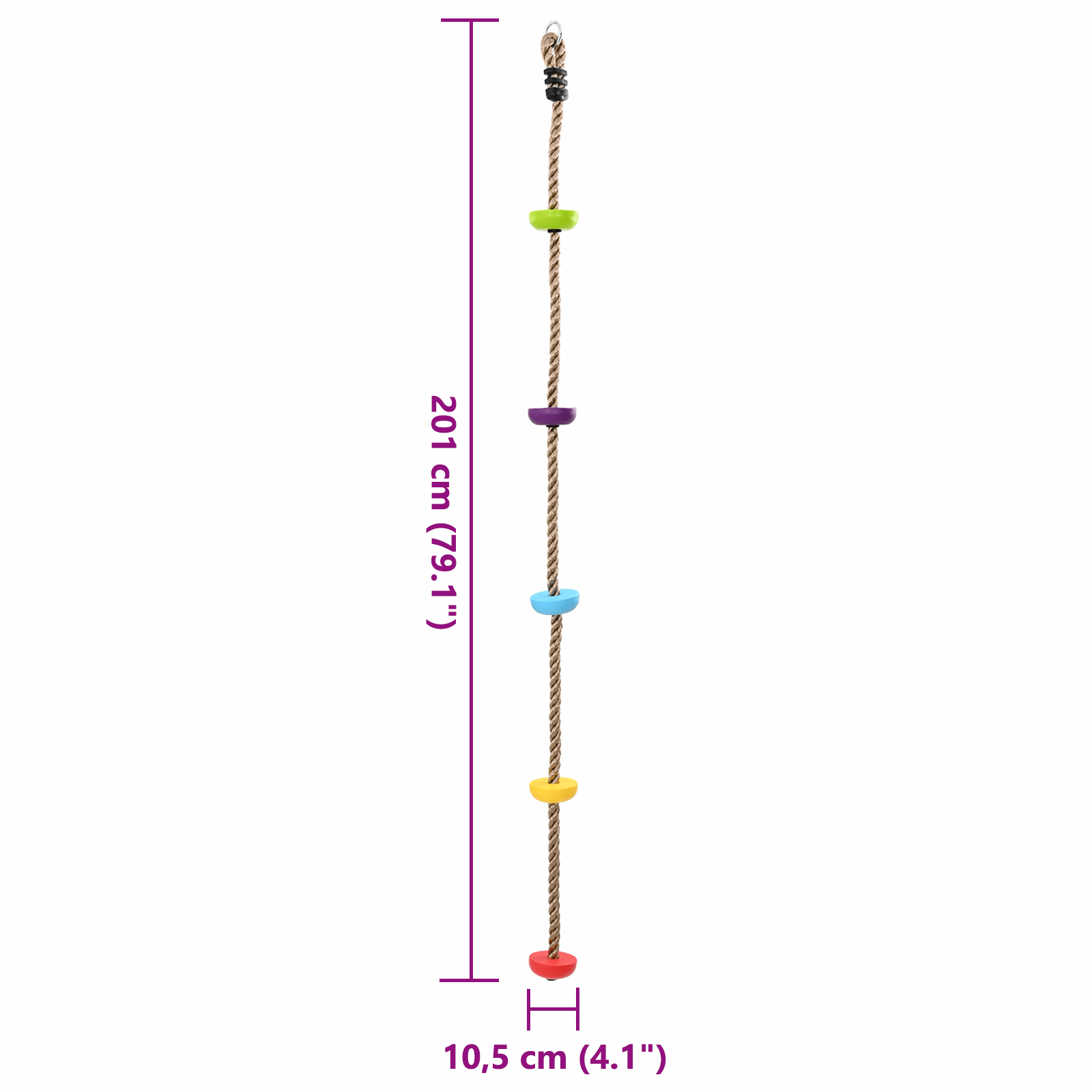 Kids'Climbing Rope with Platforms - 200 cm - Bargainia.com - 