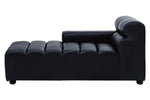 King Antique Black Left Arm Leather Modular Chaise Sofa - Bargainia.com - 