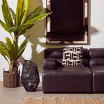 King Antique Black Left Arm Leather Modular Chaise Sofa - Bargainia.com - 