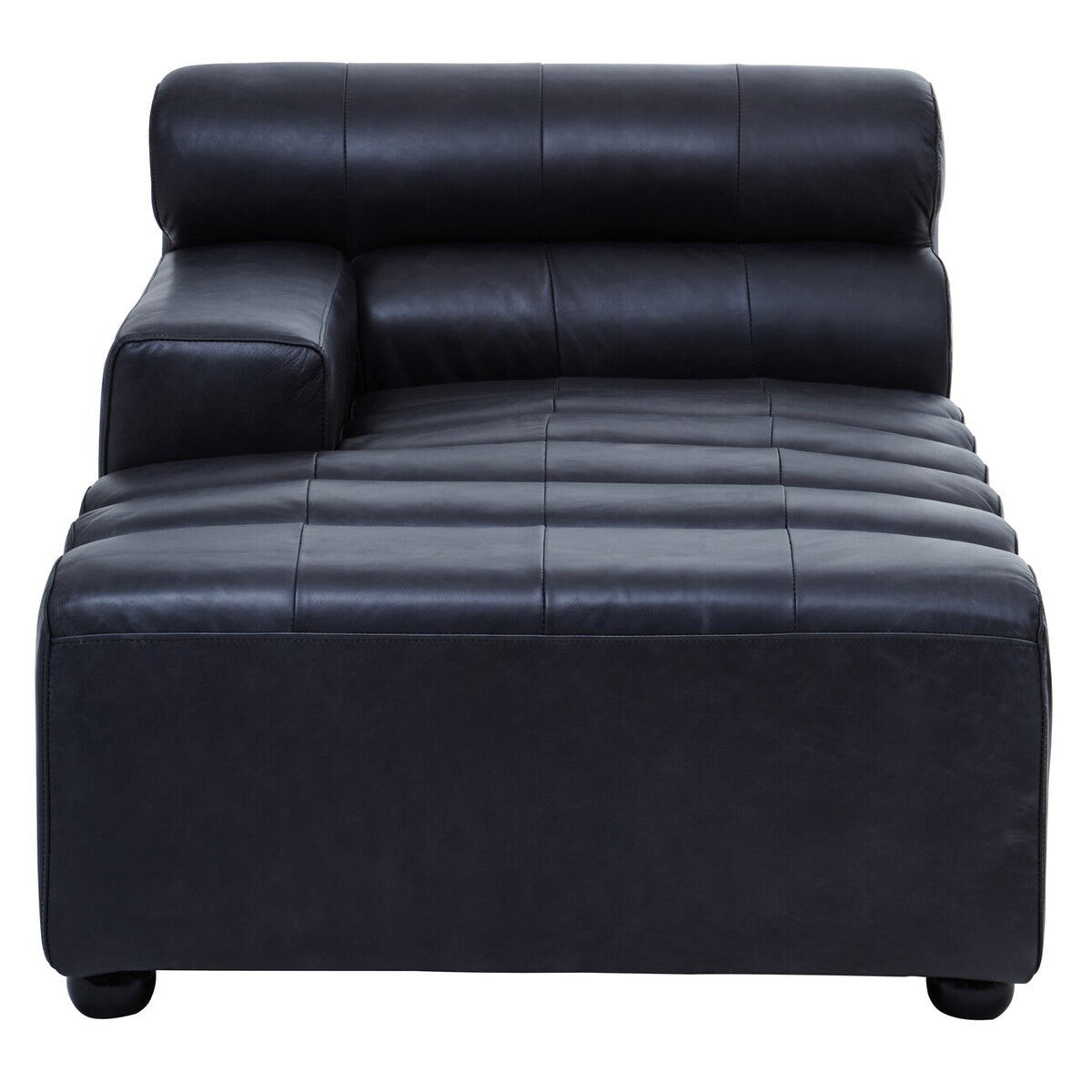 King Antique Black Left Arm Leather Modular Chaise Sofa - Bargainia.com - 