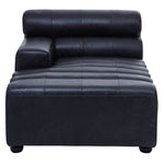King Antique Black Left Arm Leather Modular Chaise Sofa - Bargainia.com - 