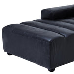 King Antique Black Left Arm Leather Modular Chaise Sofa - Bargainia.com - 