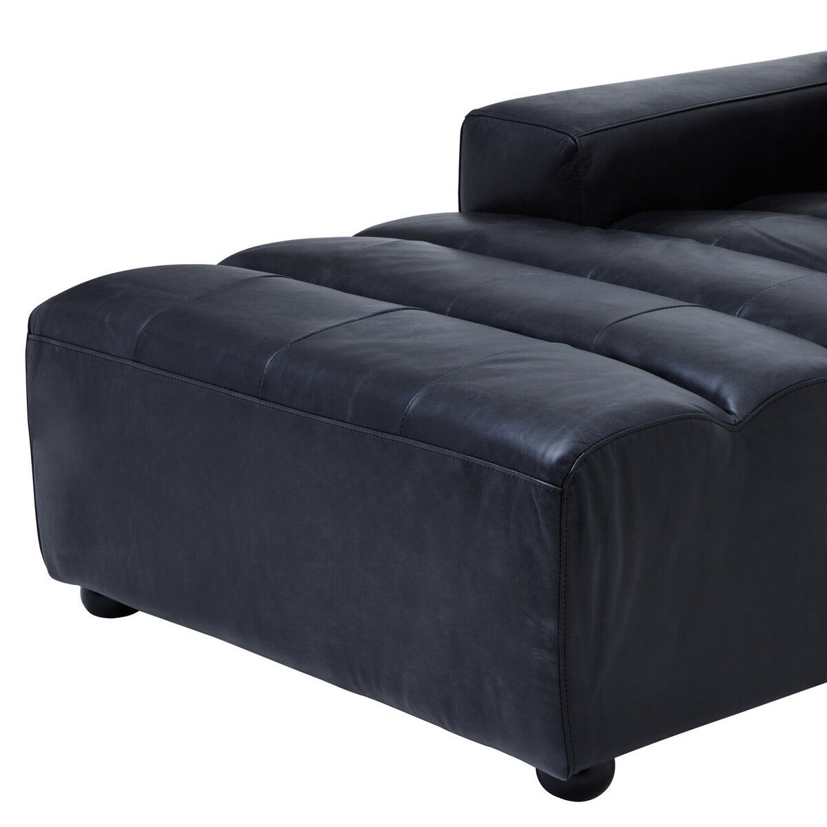 King Antique Black Left Arm Leather Modular Chaise Sofa - Bargainia.com - 
