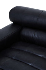 King Antique Black Left Arm Leather Modular Chaise Sofa - Bargainia.com - 