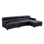 King Antique Black Right Arm Leather Modular Chaise Sofa - Bargainia.com - 