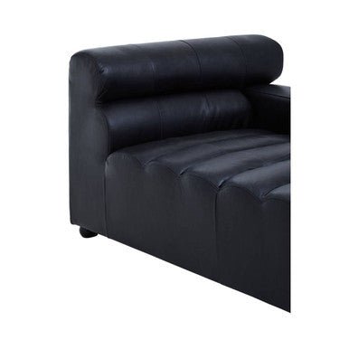 King Antique Black Right Arm Leather Modular Chaise Sofa - Bargainia.com - 