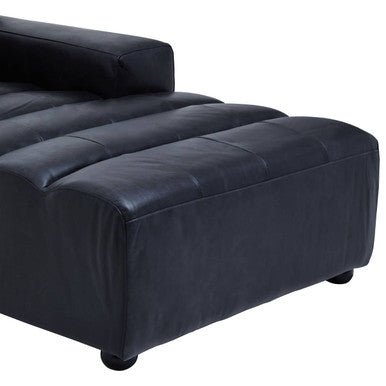 King Antique Black Right Arm Leather Modular Chaise Sofa - Bargainia.com - 