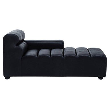 King Antique Black Right Arm Leather Modular Chaise Sofa - Bargainia.com - 