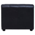 King Armless Antique Black Leather Modular Sofa Chair - Bargainia.com - 