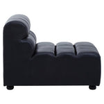 King Armless Antique Black Leather Modular Sofa Chair - Bargainia.com - 