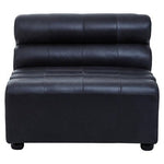 King Armless Antique Black Leather Modular Sofa Chair - Bargainia.com - 