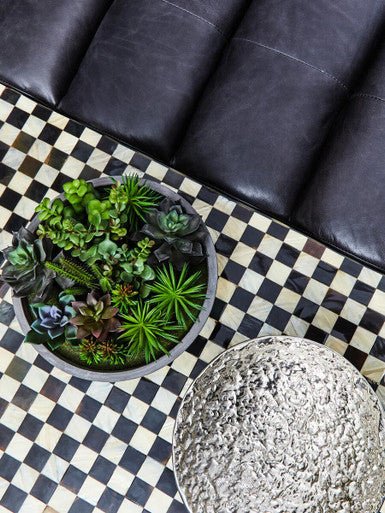 King Armless Antique Black Leather Modular Sofa Chair - Bargainia.com - 