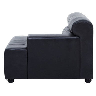 King Right Arm Antique Black Leather Modular Sofa - Bargainia.com - 