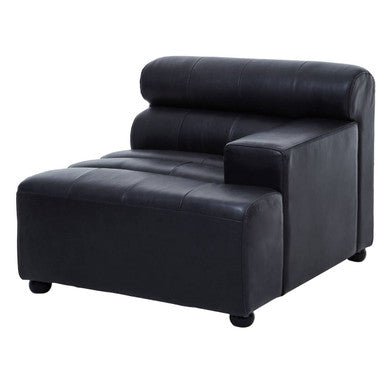 King Right Arm Antique Black Leather Modular Sofa - Bargainia.com - 