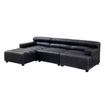 King Right Arm Antique Black Leather Modular Sofa - Bargainia.com - 