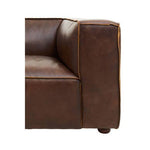 King Three Seater Antique Brown Leather Sofa - Bargainia.com - 