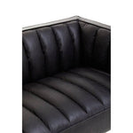 King Three Seater Black Leather Sofa With Flared Arms - Bargainia.com - 