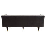 King Three Seater Black Leather Sofa With Flared Arms - Bargainia.com - 