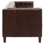 King Three Seater Dark Brown Leather Modern Chesterfield Sofa - Bargainia.com - 