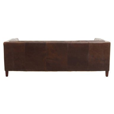 King Three Seater Dark Brown Leather Modern Chesterfield Sofa - Bargainia.com - 