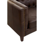 King Three Seater Dark Brown Leather Modern Chesterfield Sofa - Bargainia.com - 