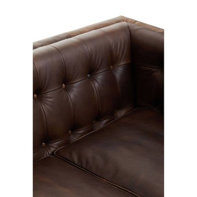 King Three Seater Dark Brown Leather Modern Chesterfield Sofa - Bargainia.com - 