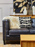King Three Seater Modern Chesterfield Black Leather Sofa - Bargainia.com - 