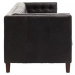 King Three Seater Modern Chesterfield Black Leather Sofa - Bargainia.com - 
