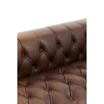 King Three Seater Modern Chesterfield Dark Brown Leather Sofa - Bargainia.com - 