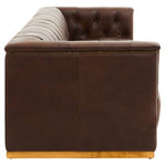 King Three Seater Modern Chesterfield Dark Brown Leather Sofa - Bargainia.com - 