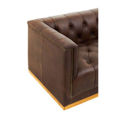 King Three Seater Modern Chesterfield Dark Brown Leather Sofa - Bargainia.com - 