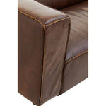 King Two Seater Antique Brown Leather Sofa - Bargainia.com - 